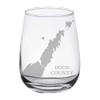 Door County Map Engraved Stemless Wine Glasses (Set of 2)