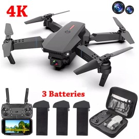 Unbranded 2022  Rc Drone 4k HD Wide Angle Camera WiFi Fpv Drone Dual Camera Quadcopter - Black(With 3 Battery)