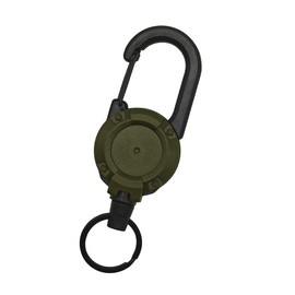 Zntezed Heavy Duty Retractable Keychain, Carabiner Badge Holder, Tactical ID Badge Holder Reel Carabiner Clip with Magnetic Closure, Upgraded 60cm Stainless Steel for Men and Women, Green