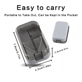 Pill Cutter for Small and Large Tablets - Precision Tablet Splitter with Sharp Stainless Steel Blade, V-Shaped Holder for Accurate Dosing, Compact and Portable Design,for Travel and Home Use