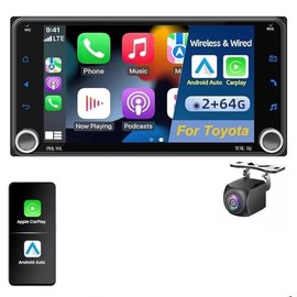 4GB+64GB Android 14 Car Stereo for Toyota 4Runner 2003-2009, 7nch Touch Screen Radio Head Unit Replacement with Wireless CarPlay Android Auto GPS/FM/WiFi/SWC/AHD Backup Camera/Mirror Link/Mic/