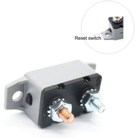 ZOOKOTO 2pcs 12-24V 50 Amp ATV Resettable Circuit Breaker Fuse holder with Plastic Cover 50A