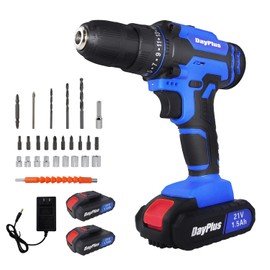 Cordless Driver Drill Set 45NM Torque Power Drill/Driver Kit with 26pcs Accessories, 2 Batteries, 0-400/1400rpm, 2 Variable Speed, 25+1 Torque Setting Household Tools