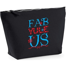 Hippowarehouse Fab-Yule-Us Snowflakes and Ribbon printed make up cosmetic wash bag 18x19x9cm