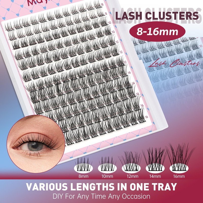 Mayhug Wispy Lash Clusters Kit Natural Lash Extensions DIY Cluster