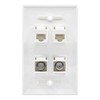 BUPLDET 2 Ethernet 2 Coax Wall Plate - Double Cat6