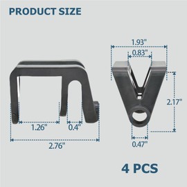 LODMOD Marine Fender Hanger - Boat Hook & Rod Holder Cleat for Pontoon Square Rail & Docking, Quick & Easy Installation, 4 Pack (Black)