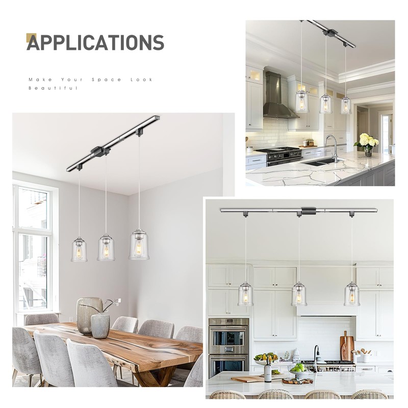 zeyu Modern 1 Pack Track Pendant Lighting, H Type Track