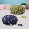 2 Stücke Floral Bedruckter Duschkappe, Frauenduschkappe, Wasserdichte Duschhaube, Wiederverwendbare Duschhaube,
