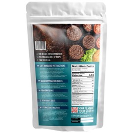 FREEZE MEAT Freeze-Dried ANGUS Beef Patties, 6-Count Family Pack, 2 lbs, 30 Year Shelf Life, Refrigeration Free | Backpacking & Camping Food Emergencies & Food Storage|GRASS FED|