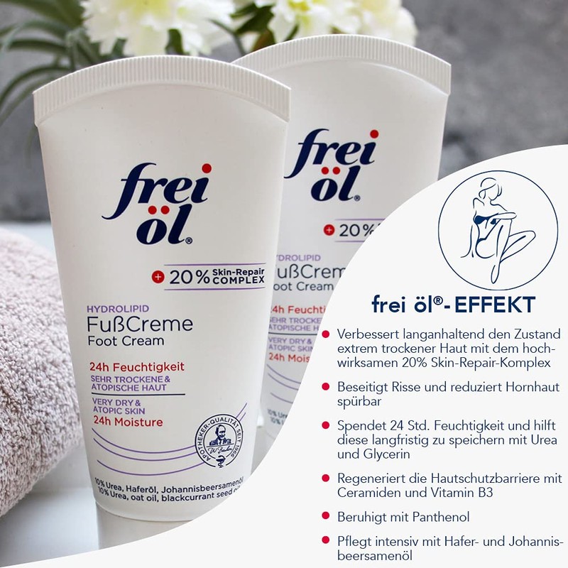 frei öl Hydrolipid Foot Cream, 24 Hour Moisture and Regeneration
