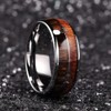 ZENSE - Men's Ring Wood Effect Steel with Arrow ZR0173,