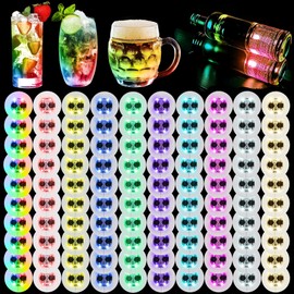 LED Coaster, 100 Pack Light Up Coasters for Drinks,10 Colors Led Bar Coaster LED Sticker Drink Lights,LED Bottle Lights for Liquor Bottles, Club,Party, Wedding,Bar Decor