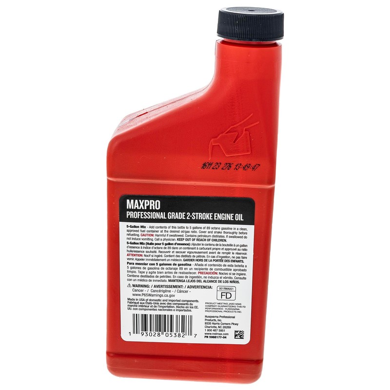 RedMax OEM MaxLife 2-Cycle Oil Bottle 50:1 5 gal Mix