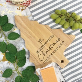 Personalised Christmas Cheese Board Chopping Board | Xmas Table Gift | Laser Engraved | Christmas Tree Shaped Cheese Board
