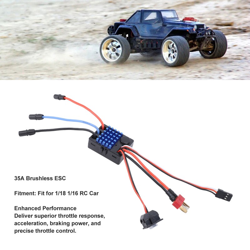 35A Brushless ESC Waterproof Enhanced Performance RC Car Brushless ESC