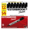 Sharpie Esterbrook Marcadores Permanentes, Punta Cincel, Negro, 14 Piezas