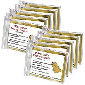 Bramble - Foil Emergency Blankets 210 x 160cm - Large Multi-Purpose Insulated Individually Packed (100 Pack)