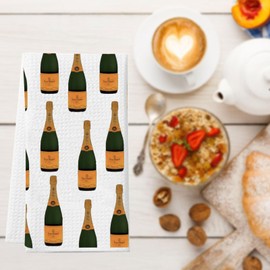 JTOUK Champagne Kitchen Tower Bridal Shower Gift Champagne Bottle Gift Bachelorette Party Gift (Veuve Towel EU)