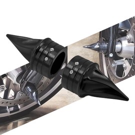 HCmotorku Pack of 2 Motorcycle Front Axle Caps Axle Nut Covers Fit for Harley Sportster Touring Road King Road Glide Street Glide Electra Glide Softail Dyna Aluminium Black