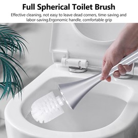 Eboxer Cepillo para Inodoro, Cepillo para Inodoro Compacto y Soporte de Acero Inoxidable para Almacenamiento de baño 3Colors (Blanco)