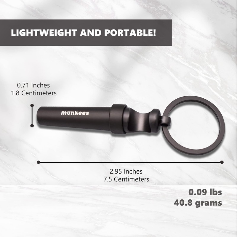 Munkees Mini Keychain Corkscrew Tool, Small Key Ring Wine Opener,