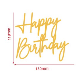 QPARTYFIRE QPARTYFIRE 1PCS Happy Birthday Cake Topper,Gold Mirror Acrylic Happy Birthday Cake Sign Decorations,Happy Birthday Cake Charm Supplies for Birthday Party Cake Dessert