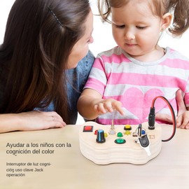 Tablero Sensorial con Interruptor de Manija,Tablero Ocupado Montessori para Niños de 3-5 Años