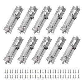 XMHF 10 Pcs 5"/127mm Stainless Steel Barrel Bolt Slide Lock Latch Hardware for Garden Gate Shed Door Window,with Mounting Screws