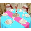 Oudain Round Plastic Disposable Tablecloth 84 Inch Stain and Wrinkle