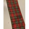 Morex Christmas TARTAN PLAID Metallic GOLD Thread WIRE EDGED RIBBON