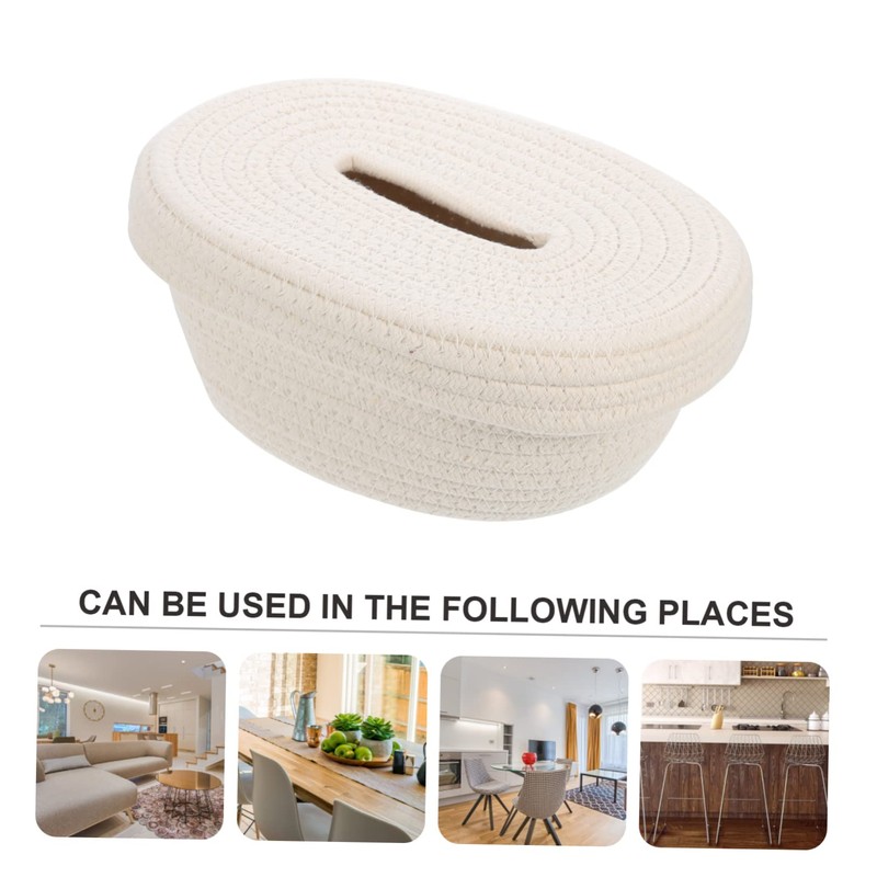 Gatuida Cotton Rope Woven Tissue Box Reusable Tissue Holder for