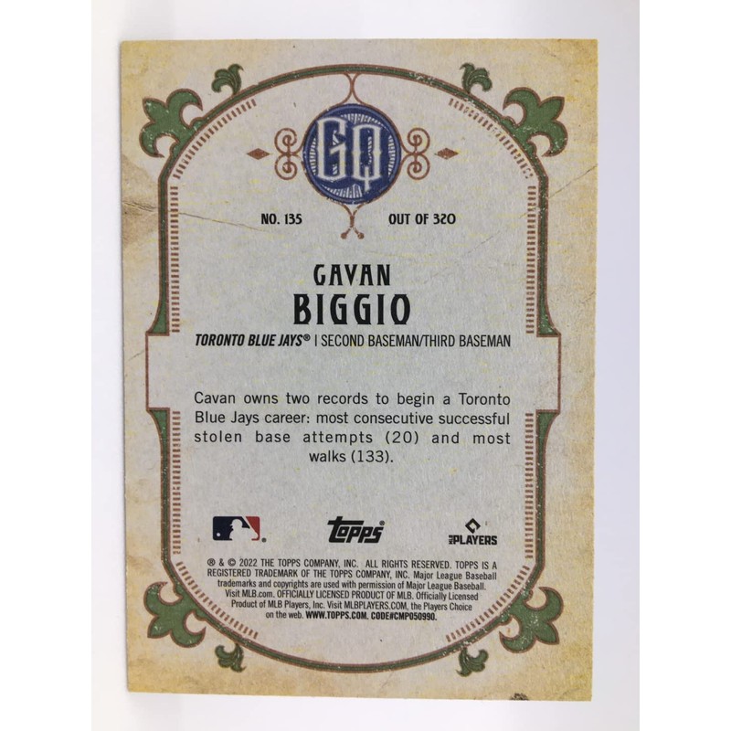 Cavan Biggio Baseball Card 2022 Topps Gypsy Queen 135