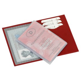 Leather ID Card Holder Credit Card Holder Car Folder Various Colours, red, ID wallet