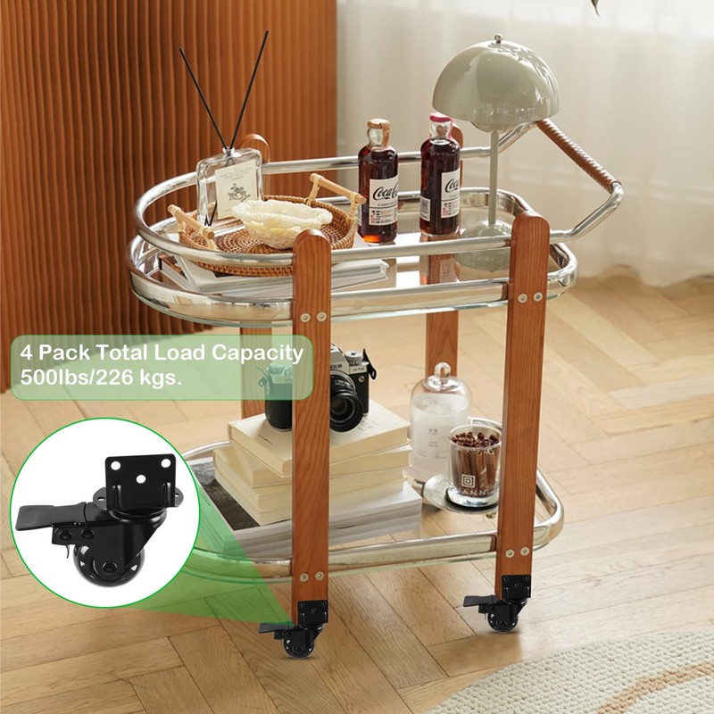 MALLLALA Set of 4 Caster Wheels, 2 inch L-Shaped Bracket