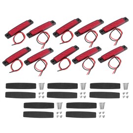 10Pcs/Set Truck Side Marker Light Signal Warning Indicator Lamp with 6 LED 12VRed