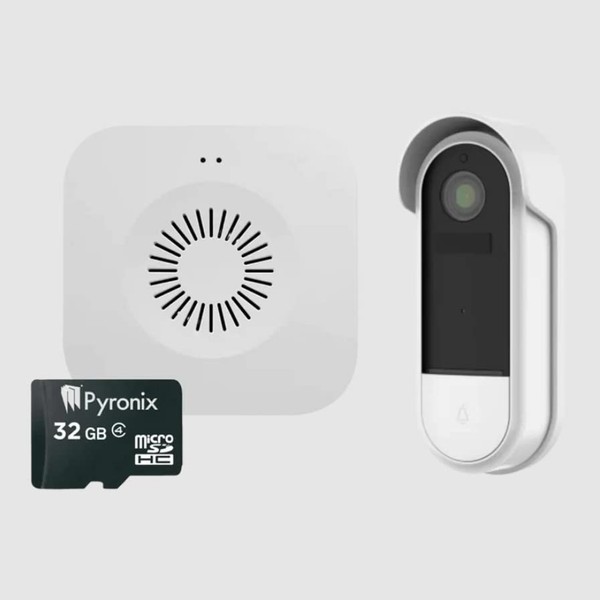 Pyronix Doorbell Kit with Video Doorbell, Wireless Chime and 32GB MicroSD card - Doorbell Security Camera with 1080p HD Video, 2.4G Wi-Fi, Indoor Ring Bell 4 Adjustable Audio Coverage