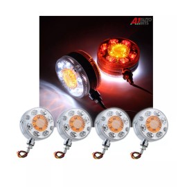 3" 12V 24V LED Lollipop Lollypop Earring Mirror Side Rear Maker Lamps Lights X4