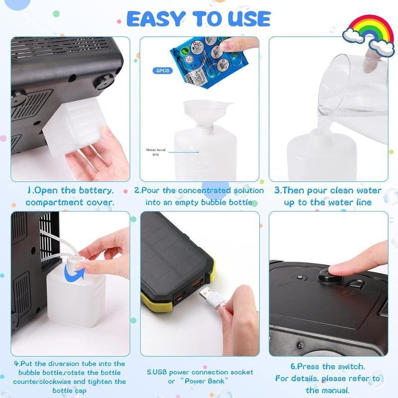 Automatic Bubble Machine Upgrade Bubble Blower with 2 Fans, 20000+
