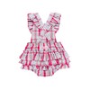RuffleButts® Baby/Toddler Girls Flutter Overall Ruffled Romper - Adley Plaid,