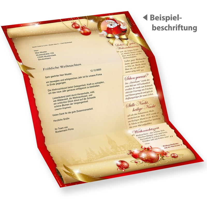 Santa Claus Christmas Letter Paper on Both Sides (50 Sheets)