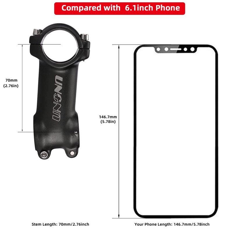 BESNIN Bike Stem, mtb Stem 7 Degree 25.4mm 70mm Mountain