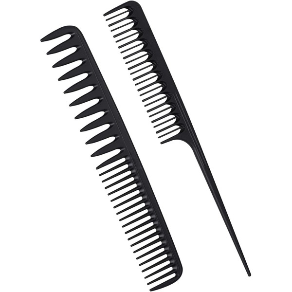 Smithya Setto-01 Men's Hairdresser Comb, Hair Care Comb, Tail Comb, Stylish Comb, Hair Coloring Comb, Set Comb, Hand Comb, Fine, Coarse Integrated Type, Set of 2