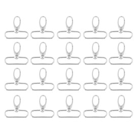 20Pcs Lobster Clasps Swivel Snap Hooks Zinc Alloy Keychain Hooks Heavy Duty Snap Hooks Metal Key Ring Clips with D Ring for Bags, Lanyard Clips, Key Rings, Puppy Chains (38mm)
