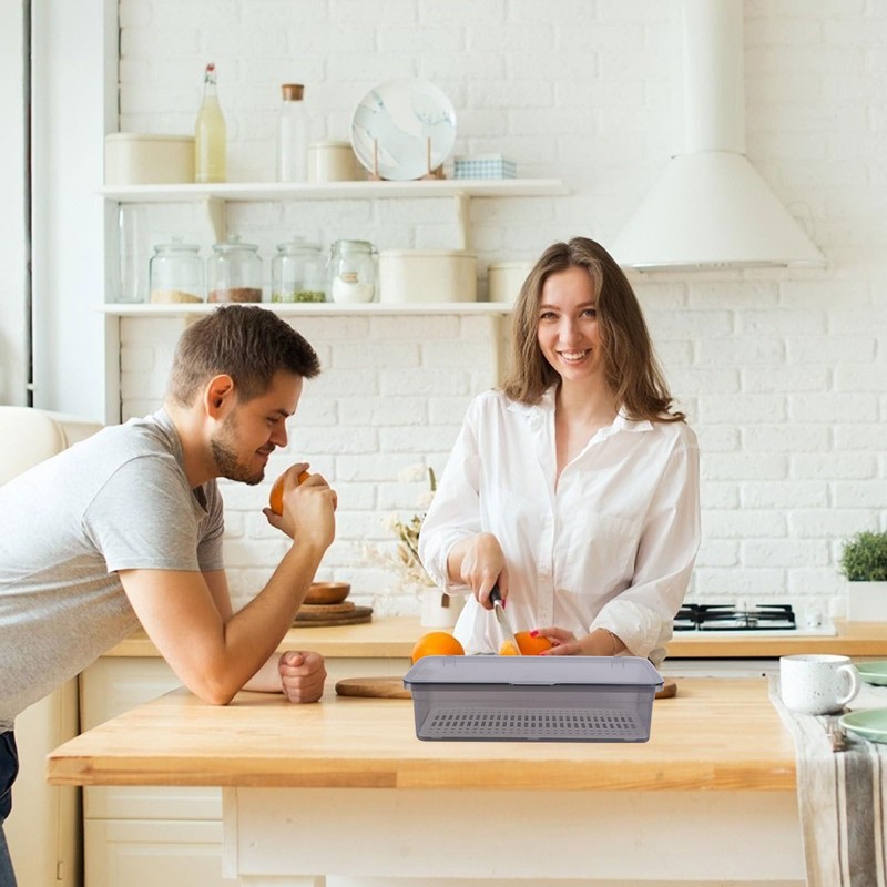 Cabilock 3Pcs Flatware Plastic Tray with Lid Kitchen Cutlery Drawer