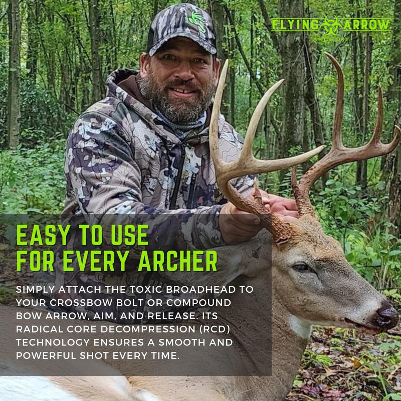 Flying Arrow Toxic Broadheads 100 Grain | Compound Bow Broadheads