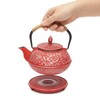 Juvale Japanese Cast Iron Teapot with Infuser - Red, 27