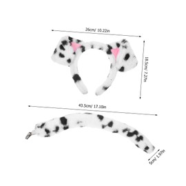 SAFIGLE Skin Care Puppy Ears Headband with Tail Adult Dog Ears Headband Plush and Plastic Daily Wear and Parties