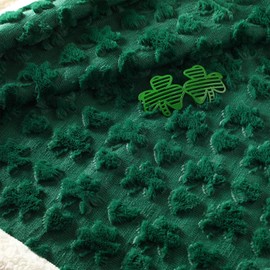 Mindsoft St. Patrick's Day Sherpa Blanket 50 x 60 Inch, 3D Textured Green Shamrock & Heart Pattern Throw Blanket, Soft Warm Sherpa Lined Fleece for Couch Bed Sofa Holiday Decor & Warmth