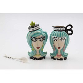 Cosmos Gifts 61871 Dollymama Creamer and Sugar/Spoon Set, One Size, Blue